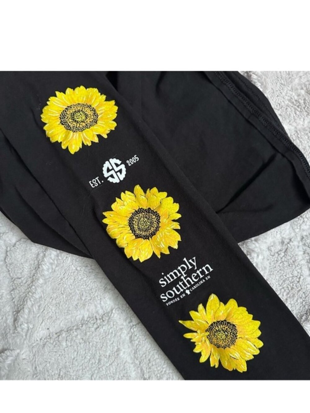 Simply Southern | Black Be Kind Sunflower Long Sleeve T-Shirt | Size XLarge - Picture 6 of 11
